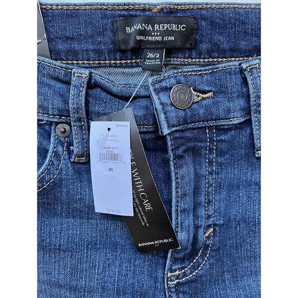 NWT Banana Republic Women's Dark Wash Girlfriend Rolled Hem Jean in 26/2 - Picture 7 of 16